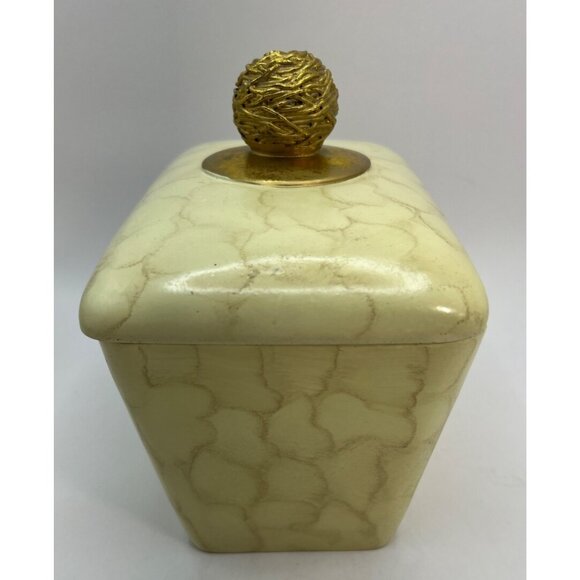 Ornate heavy Resin Box For Vanity, Dresser, Bathroom, Gold Handle - Picture 5 of 9